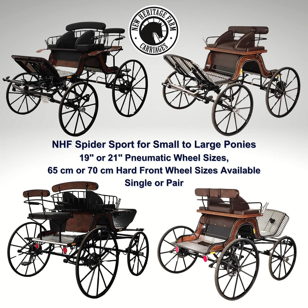 NHF Spider Sport Presentation Carriage for small to large ponies for dressage, cones and pleasure shows